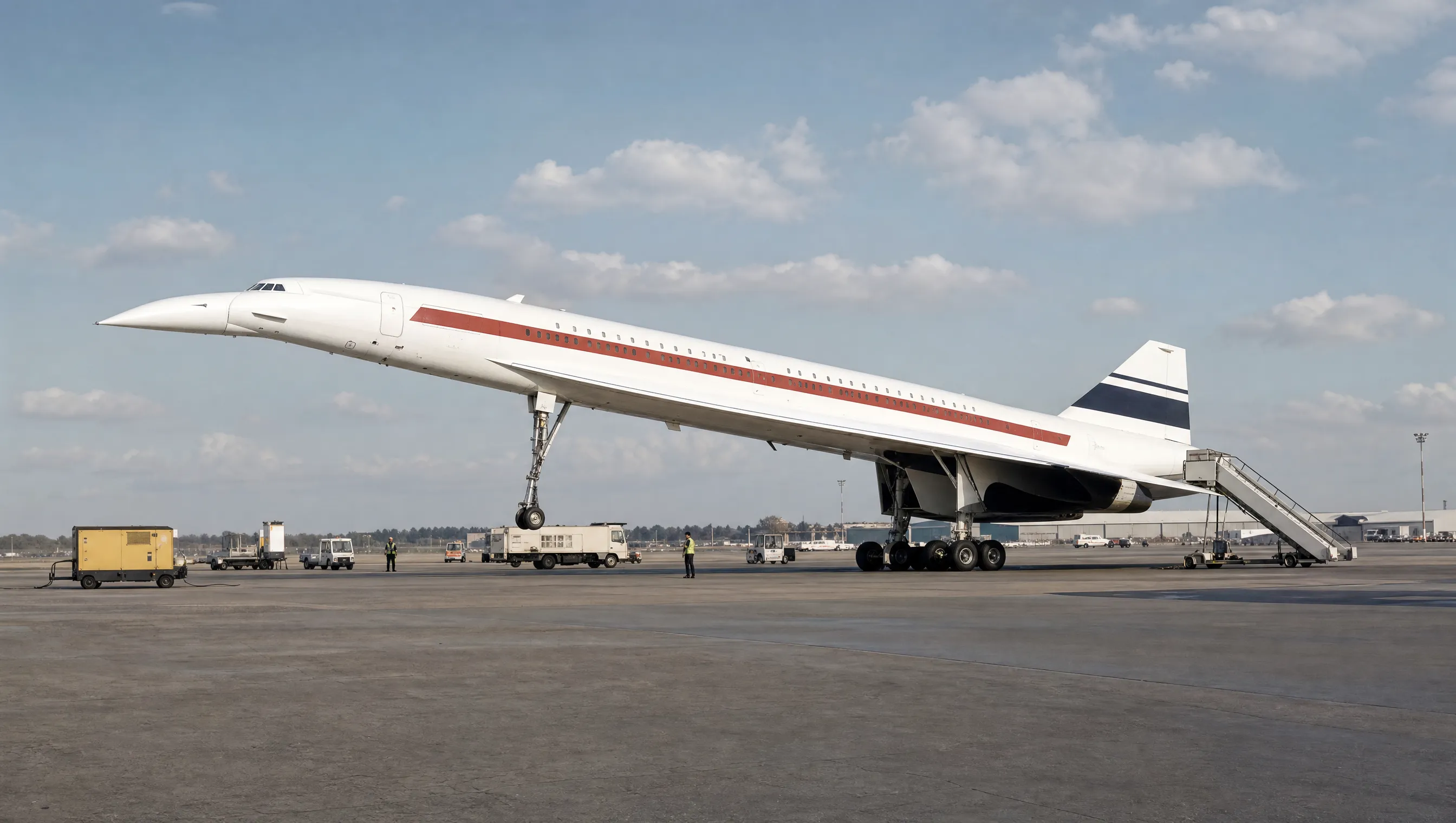 Concorde beim Start als Überschallflugzeug der europäischen Luftfahrtgeschichte.
